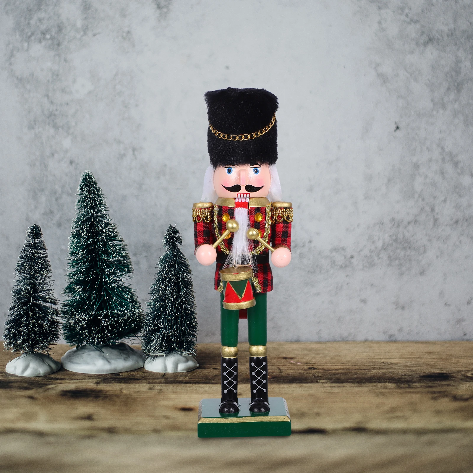 

Wooden Nutcracker Soldier Decoration Festive Christmas Home Sturdy Craftsmanship Tabletop Display Solid Base Holiday Centerpiece