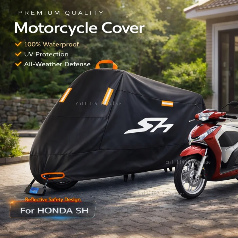 

For HONDA SH125 SH125i Motorcycle Cover Waterproof Heavy Duty Polyester Tarpaulin UV Protective Outdoor Rain Dust Sun Protector