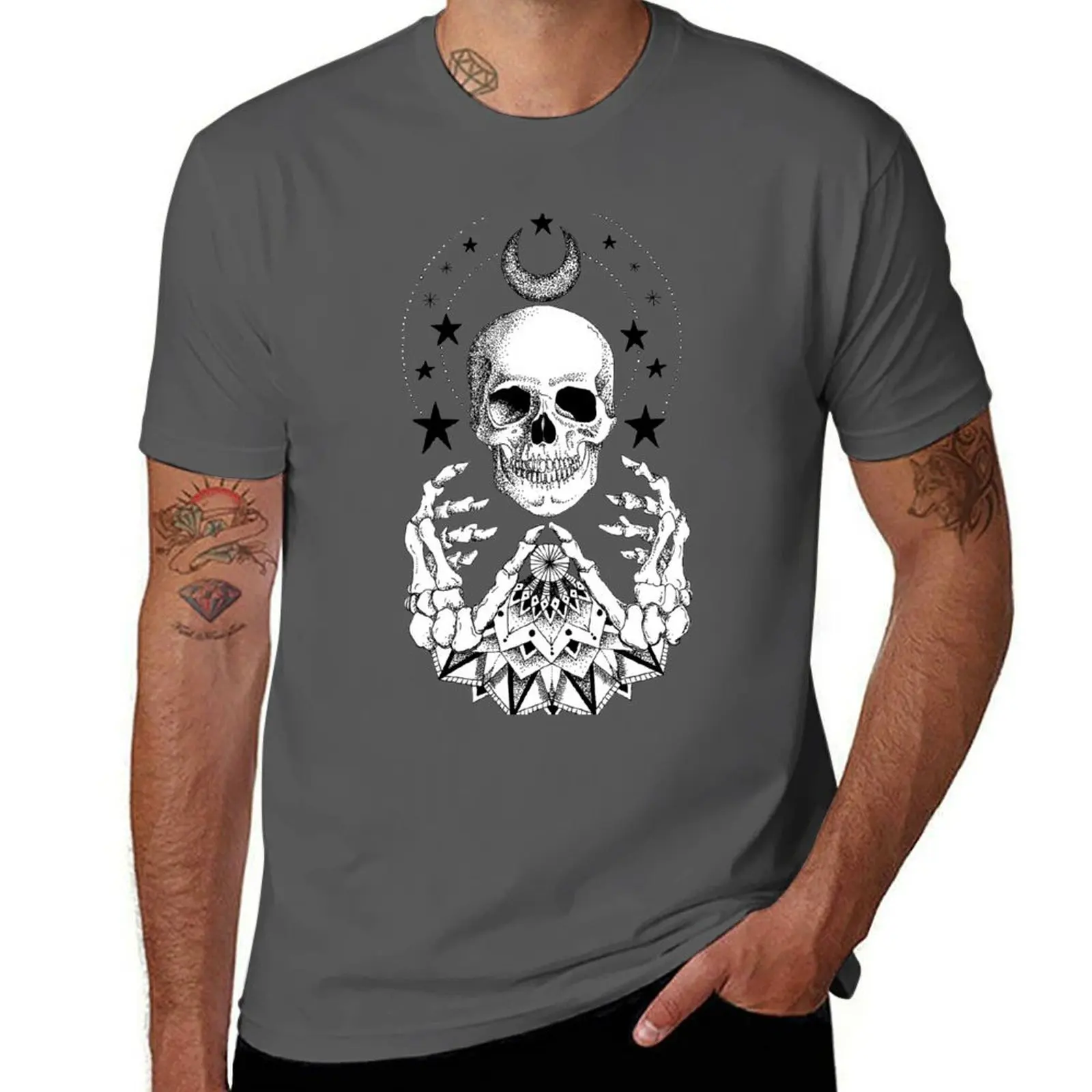 

Футболка Power Skull Mandala, мужская футболка, летние футболки с аниме для мужчин, футболка