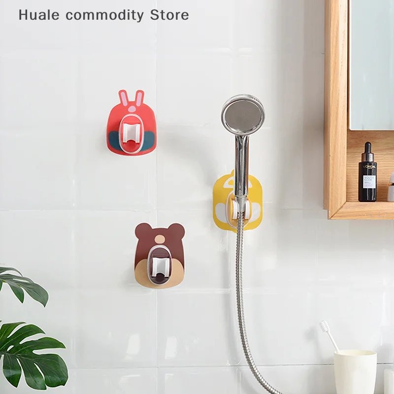Soporte para cabezal de ducha de dibujos animados, cabezal de ducha con ventosa, soporte de ducha ajustable adecuado para familiares y niños, 1 ud.