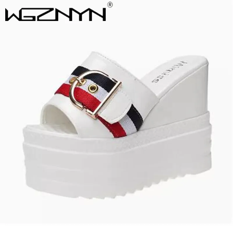 Women Bottom Wedge Slippers 2024 Summer Fashion With All-Match Sexy Thick Soled Sandals Shoes Women Flip Flops Slipper Female