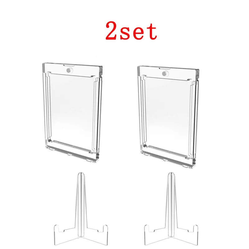 35PT magnetische kaarthouder set vitrine geschikt voor YuGiOh Pokemon Game sport ruilkaarten mouwen harde acryl beschermer speelgoed