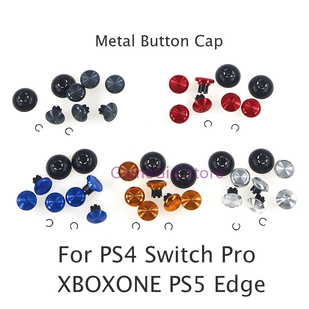 

10sets 10 in 1 Metal Button Cap For PS4 Switch Pro XBOXONE PS5 Edge Controller Joystick Analog Thumb Sticks Girp Buttons Cap