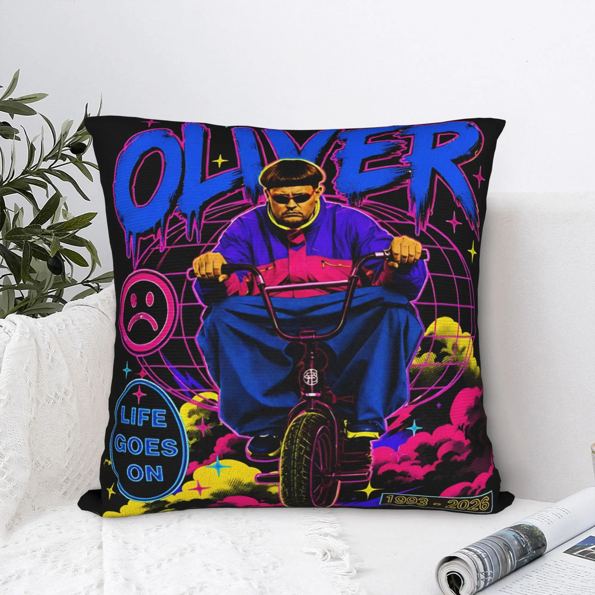 Oliver Tree Rest In Peace 1993 to 2026 Memorial Pillow Cover  Vintage Pillow Case For Living Room Sofa Comfy Pillowcases Gift