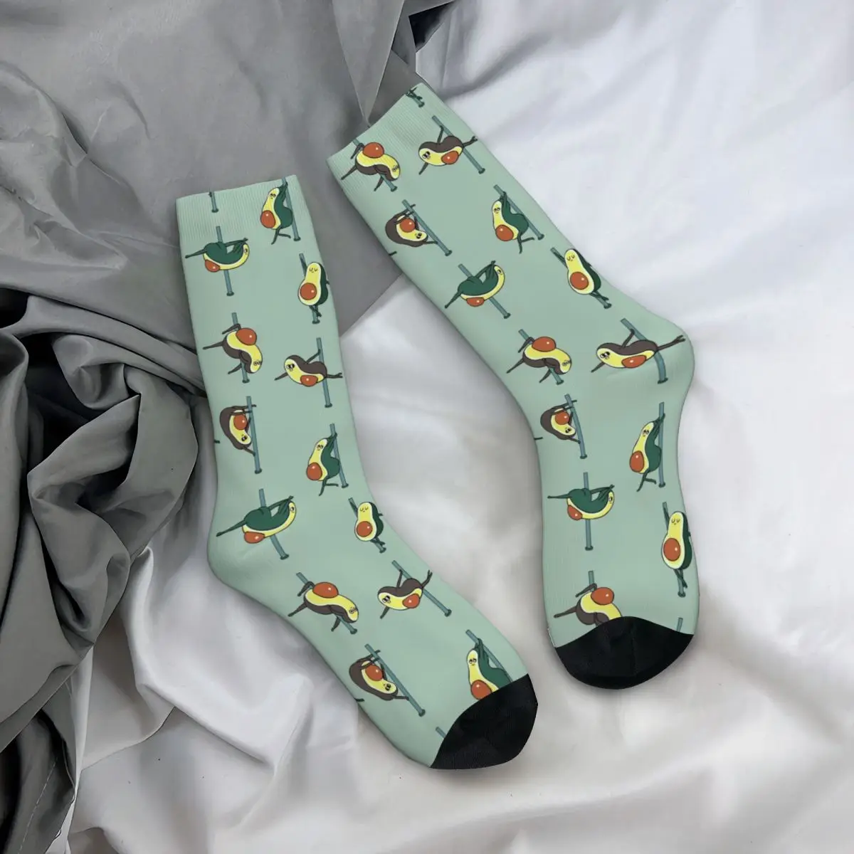 Colorful Avocados Pole Dancing Club Basketball Socks Polyester Long Socks for Unisex