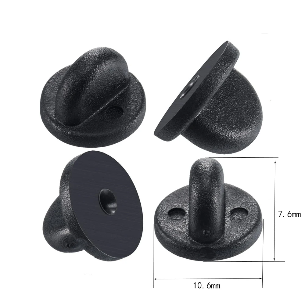 100pcs Rubber Butterfly Clutch Pin Backs Black Clear Lapel Pins Stopper Cap Brooch Badge Tie Tack Back Replacement Accessories - view 3