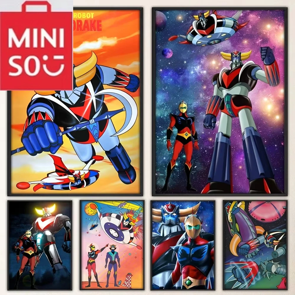 MINISO Robot Goldrake diamant peinture fantaisie affiche murale pour salon Bar Vintage décoratif diamant peinture milieu
