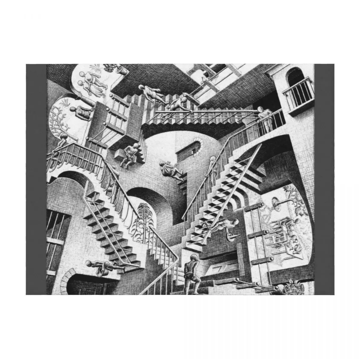 

Escher Staircases Throw Blanket Plush decorative Multi-Purpose Softest Blankets
