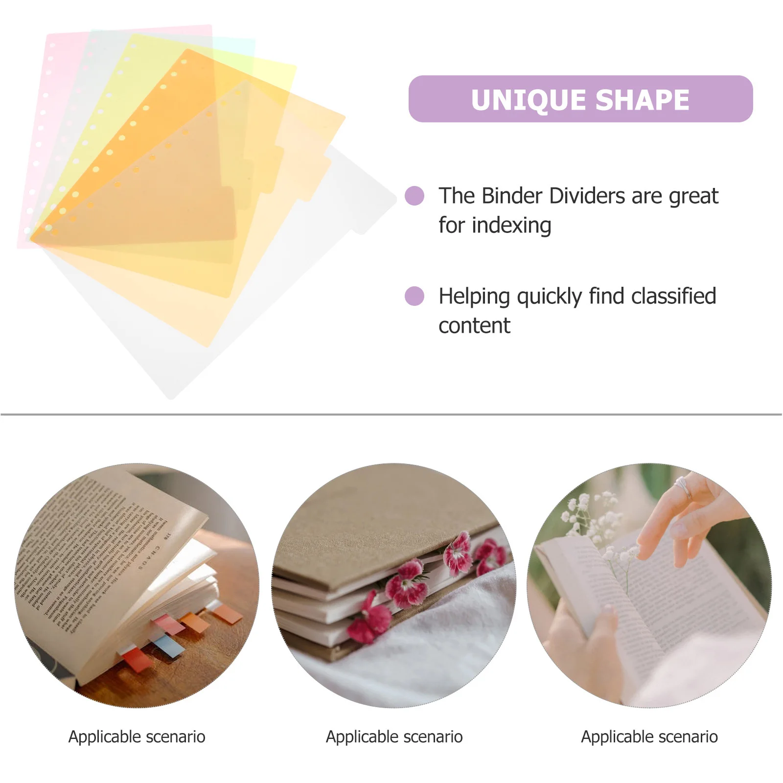 

Plastic Binder Dividers Book Notepad Divider Tabs Clear Page Markers For School Office Organizers Punched Loose-Leaf