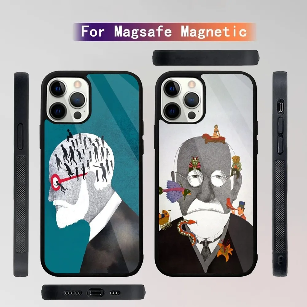 S-Sigmund psychoanalysis Freud  Phone Case For iPhone 15,14,13,12,11,Plus,Pro,Max Mini Magsafe Magnetic Wireless Charging