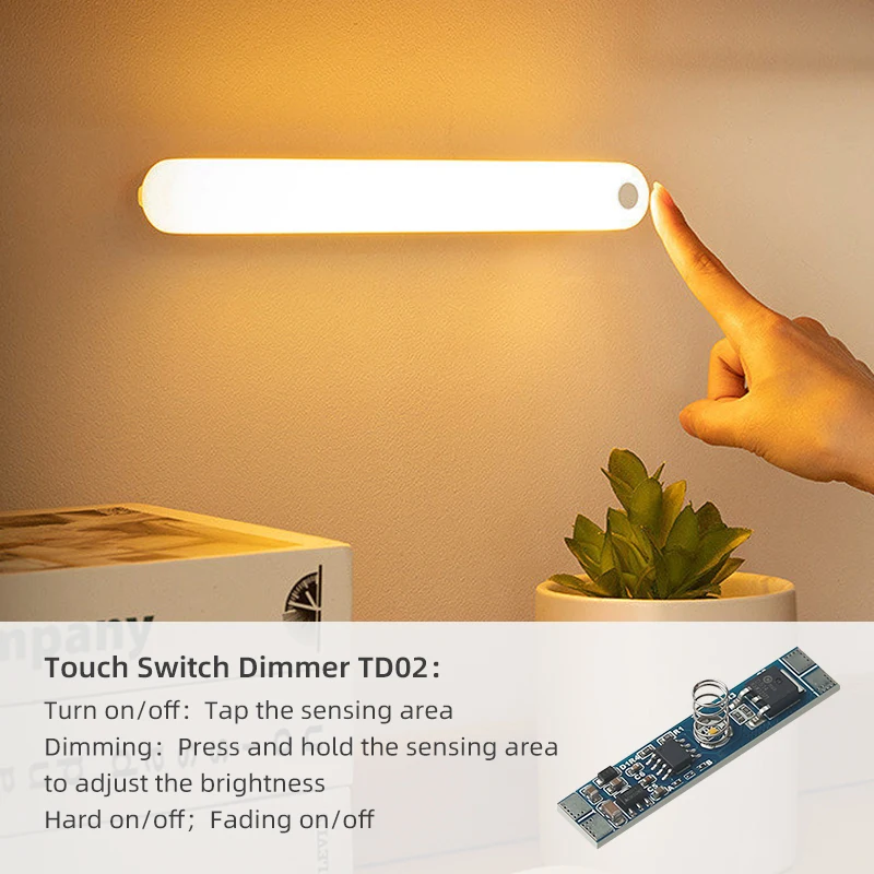 High Sensitivity LED Light Touch Sensor DC12V 24V 8A Suitable for Cabinet Wardrobe High Power LED Light Touch Switch