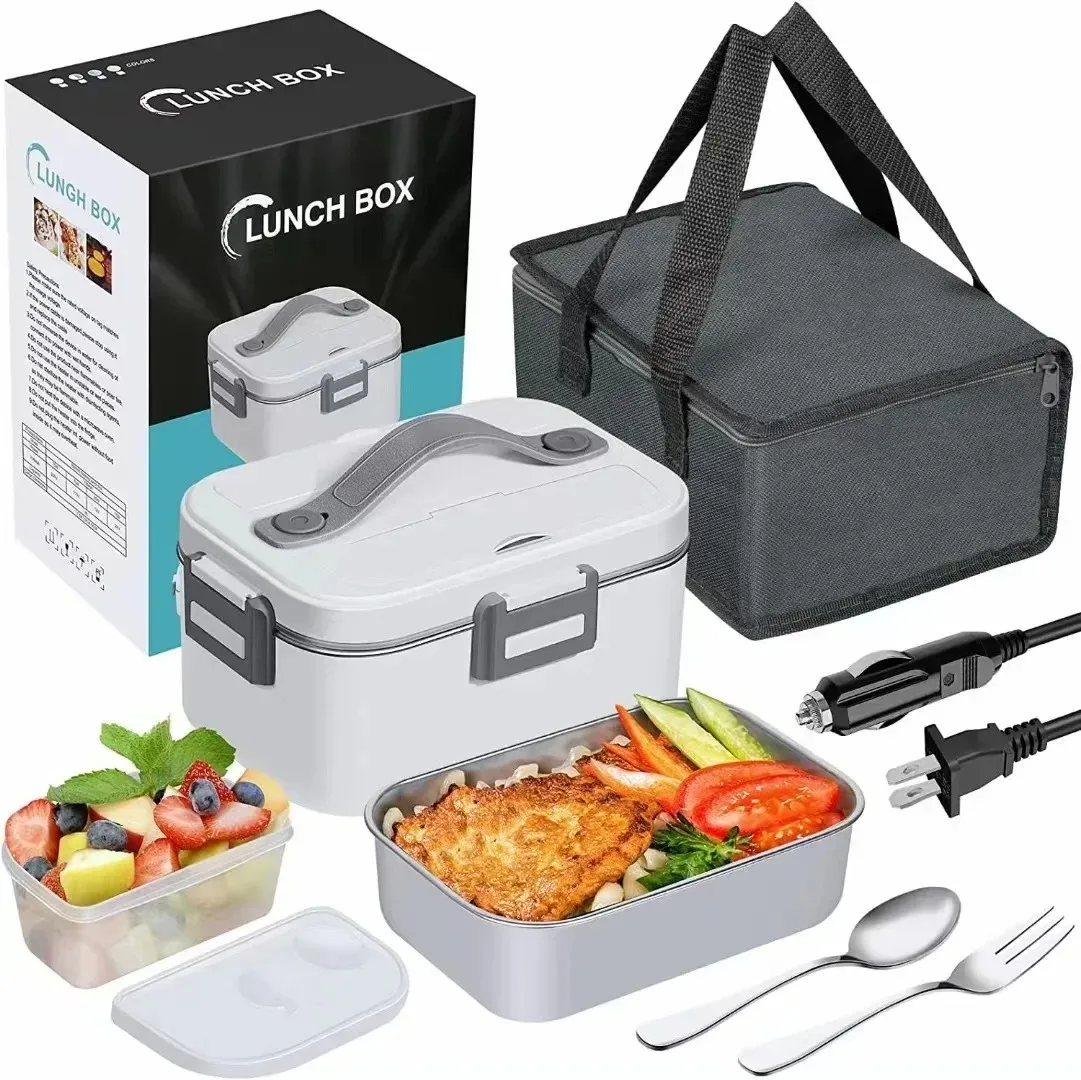 Electric Lunch Box 75W 1,8L Food Heater 3 in 1 Portable Leakproof Heated Lunch Box for Car/Truck/Office with Insulated Carry Bag