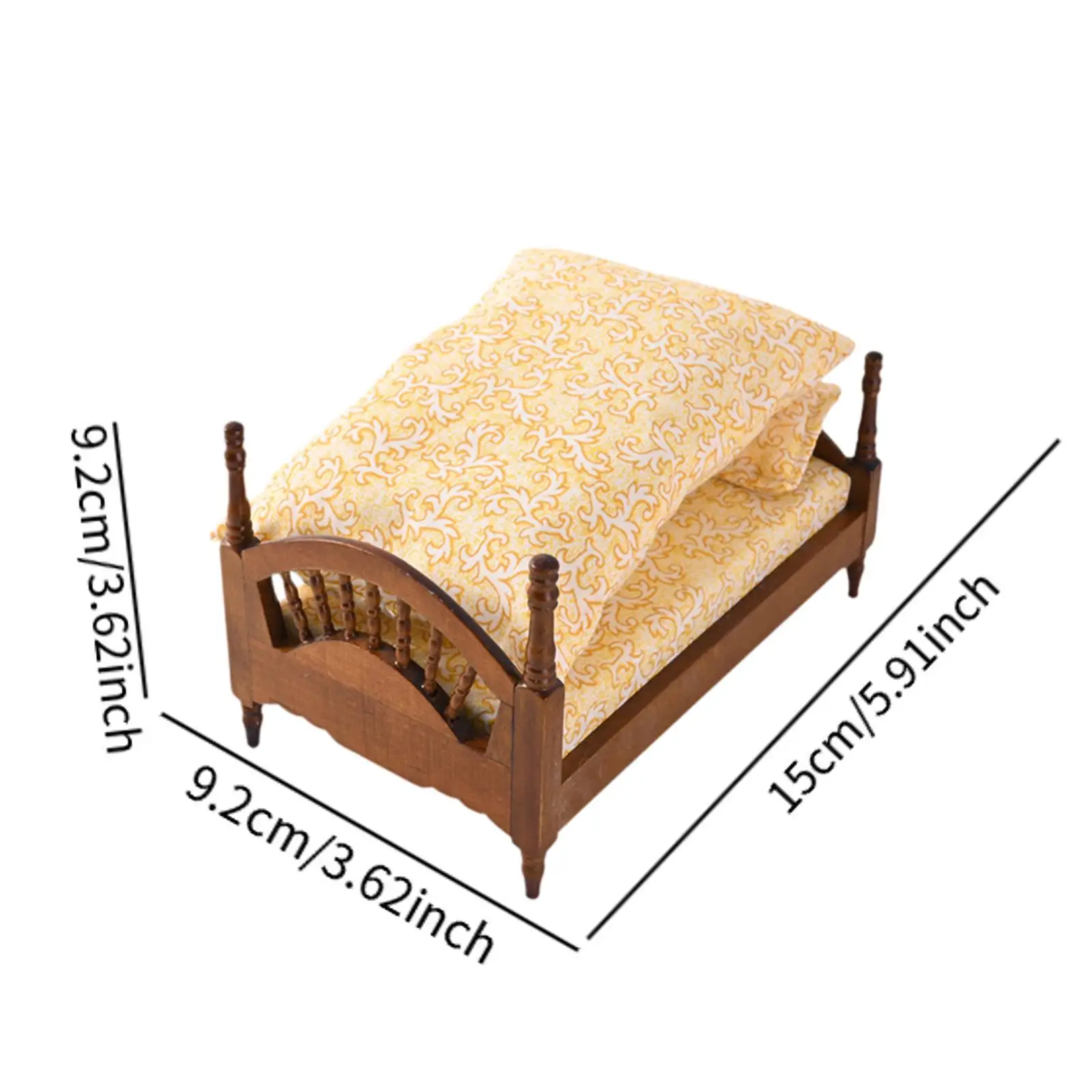 Lit de maison de poupée 1:12, scènes réalistes, accessoire de décoration Miniature élégante pour scène de bricolage, jouets de simulation, ornement de chambre à coucher