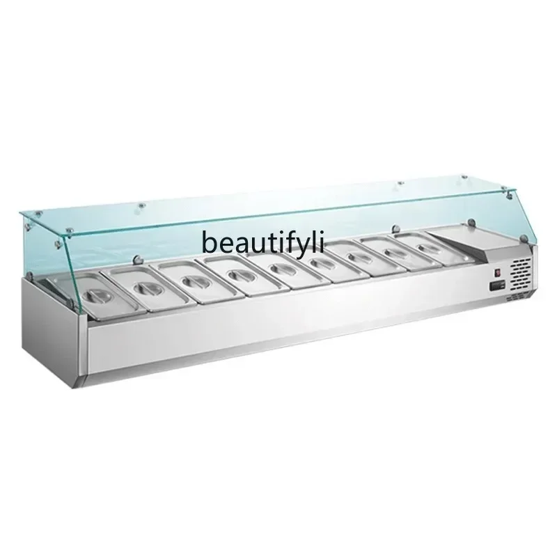 Hot sales Jiangsi counter-top salad cabinet, counter-top salad cabinet, counter-top pizza spreader, dessert freezer
