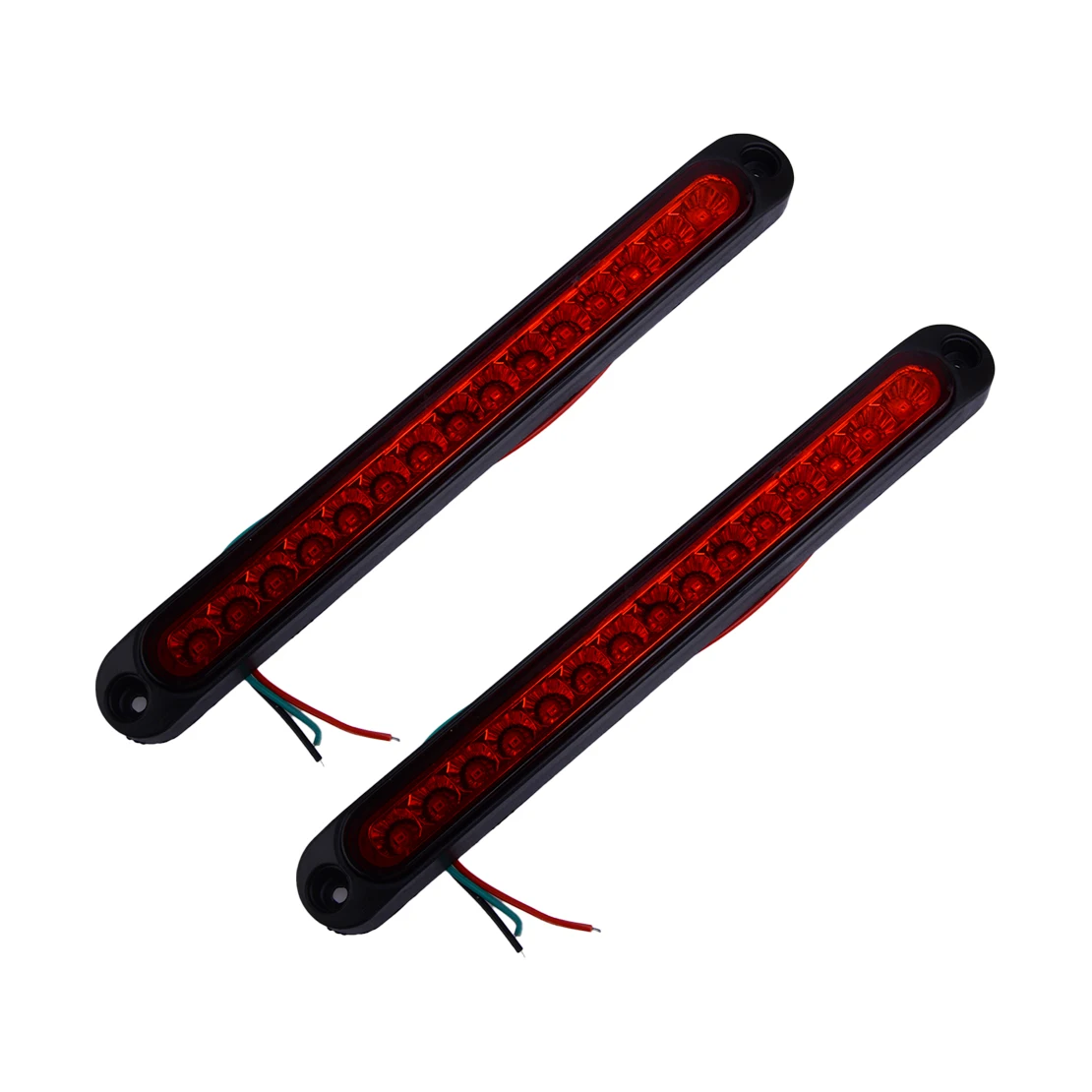

2pcs 10" Rear Tail 3rd Brake Stop Light Bar Marker Lamp For Truck Trailer RV Car Caravan Boat