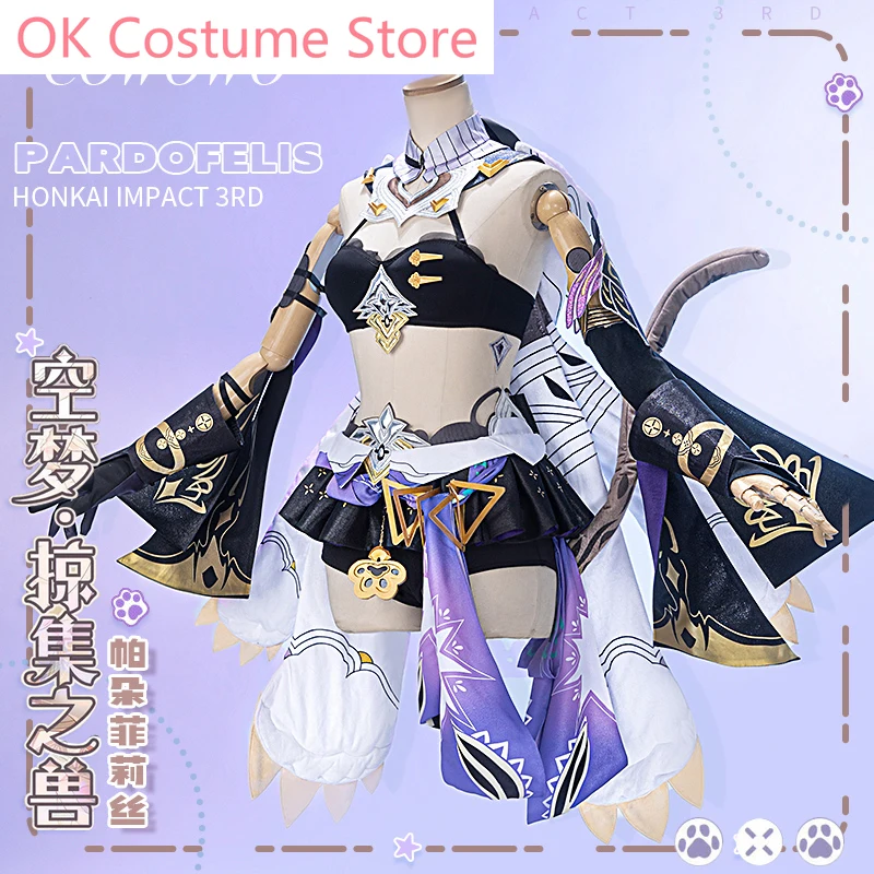 Anime! Honkai Impact 3rd Pardofelis Game Suit Sweet Lovely Uniform Cosplay Costume Halloween Carnival Party Outfit Women