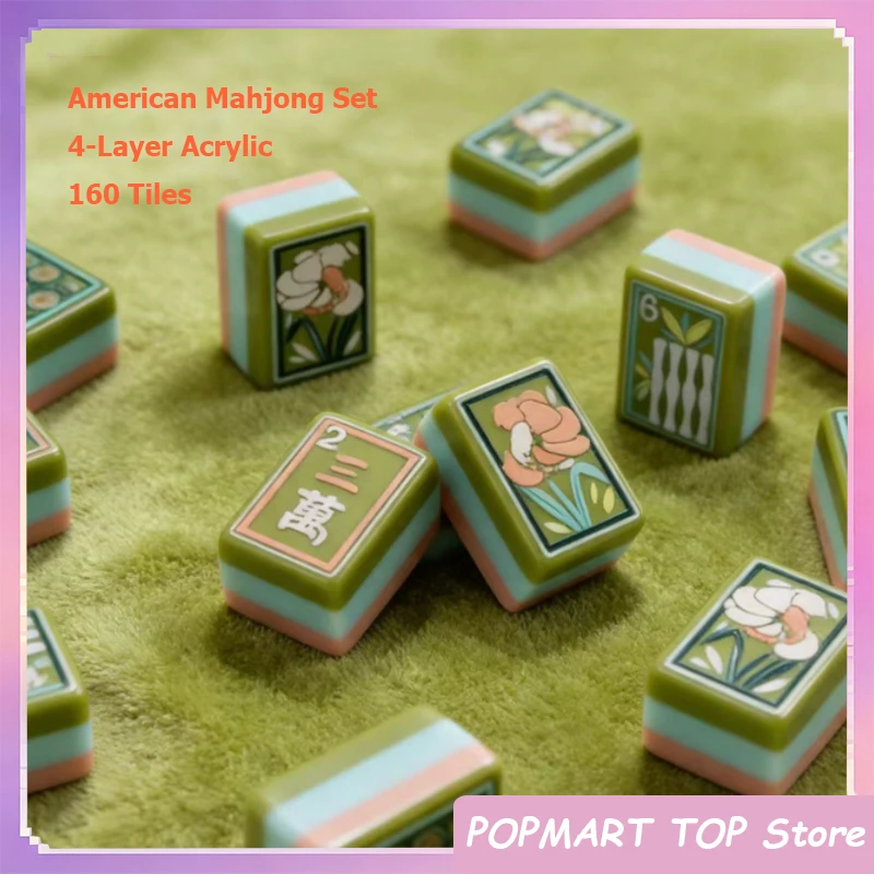 À venda 160 telhas americano mahjong conjunto 4 camadas acrílico mah jongg portátil viagem família jogos de festa presentes surpresa mahjong título
