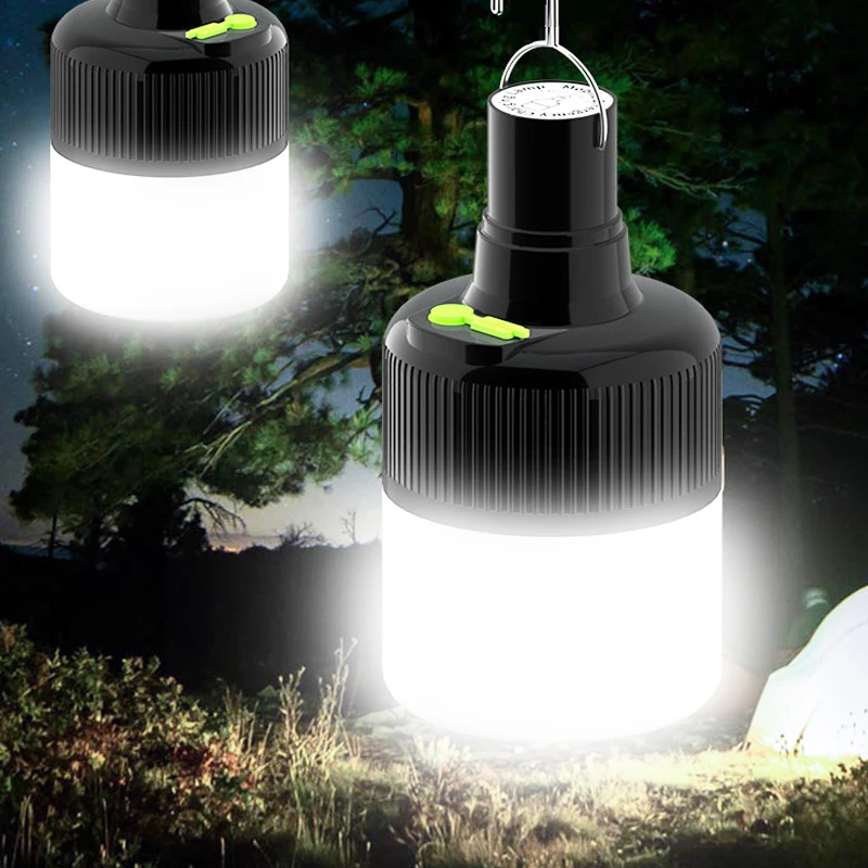 Ampoules de lampe LED de camping en plein air, lumière de tente étanche, lanterne aste USB, lumière d\'urgence nocturne