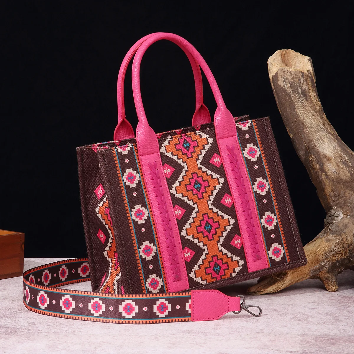 Women Handbags Western Wallet Female Shoulder Bohemian Aztec Shoulder Bag Shopping Tote Bag Large Capacity Travel Bag