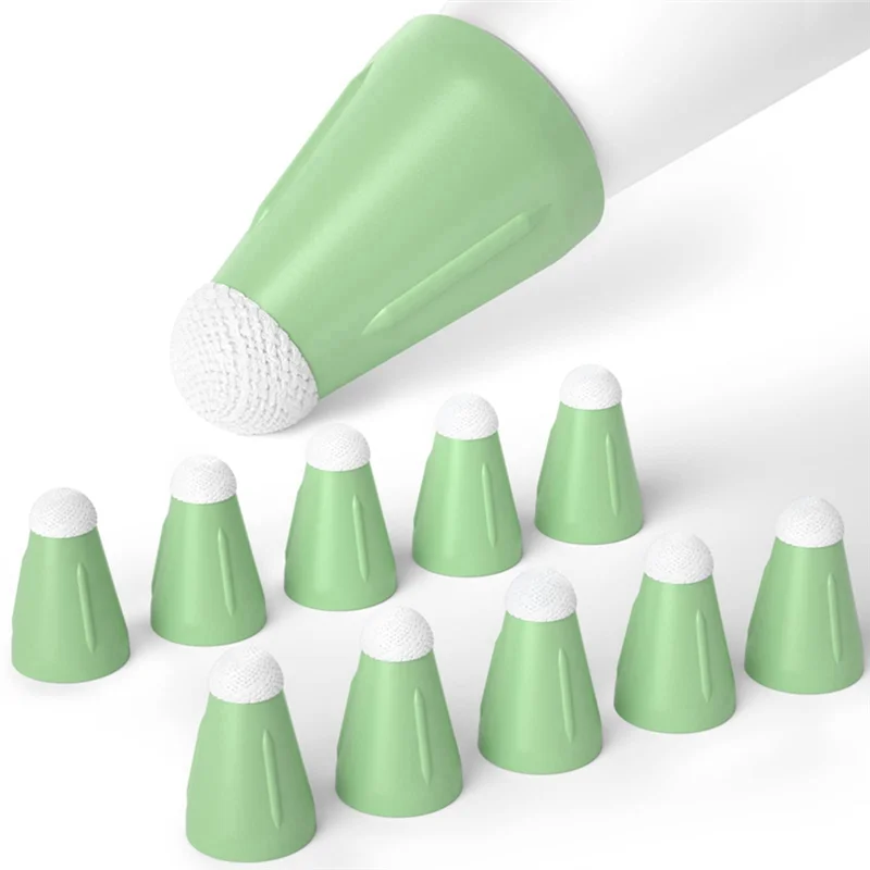 

For Apple Pencil 1/2Nd Huawei 10Pcs Silicone Replacement Pencil Tips Cover Touchscreen Stylus Pen Case Nib,Matcha Green