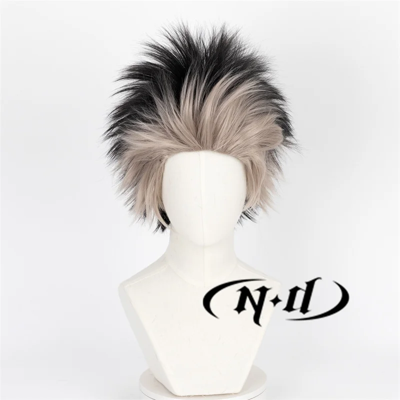 ND Gen Narumi 코스프레 가발, 애니메이션 카이주 No.8 코스프레, 블랙 그레이 헤어, 만화 파티, 내열성 합성 헤어