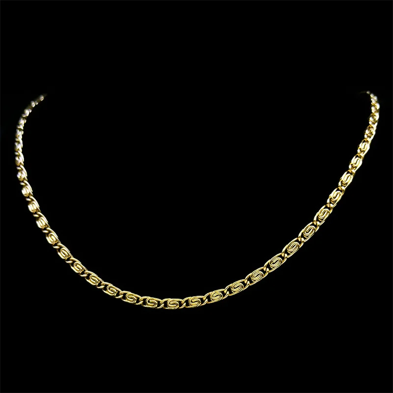 Luxury Stainless Steel Paperclip Shape Link Chain Necklace for Women Men Gold Silver Color Creative Hip Hop Choker Jewelry colar