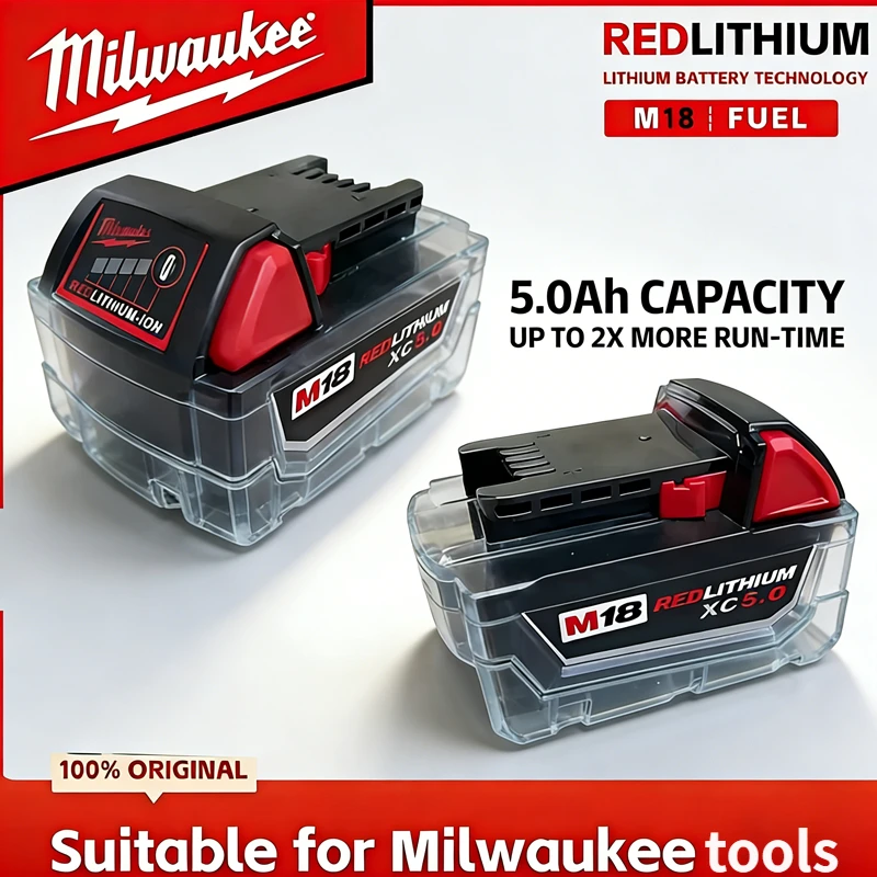 

Original Milwaukee Battery M18,5.0AH,6.0Ah,Milwaukee Charger,M18B6 M18B5 48-11-1860, 48-11-1850, 48-11-1840,Tool Lithium Battery
