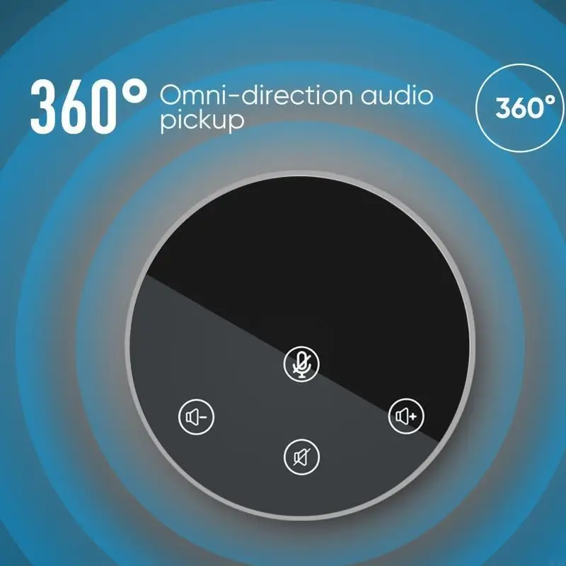 

B0KF Large Room Conference Microphone 360 Omnidirection Condenser for PC for Smart Ph
