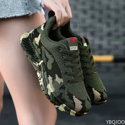 Mesh Camouflage Sports Shoes Men's Durable Casual Shoes Men's Anti Slip Tennis Outdoor Hiking Lightweight Flat Shoes Sneakers