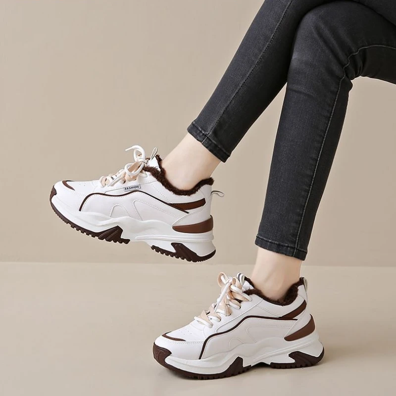 

Korean Winter Boots Women 2025 New Design Thickened Insulated Chunky Dad Shoes with Ankle Support Anti Slip Sole