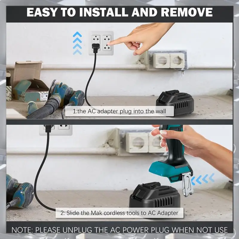 Hot Selling-AC 110V To DC 18V Converter For  18V LXT Cordless Tool AC Transformer Adapter US Plug,AC 110V To DC 18V Conver