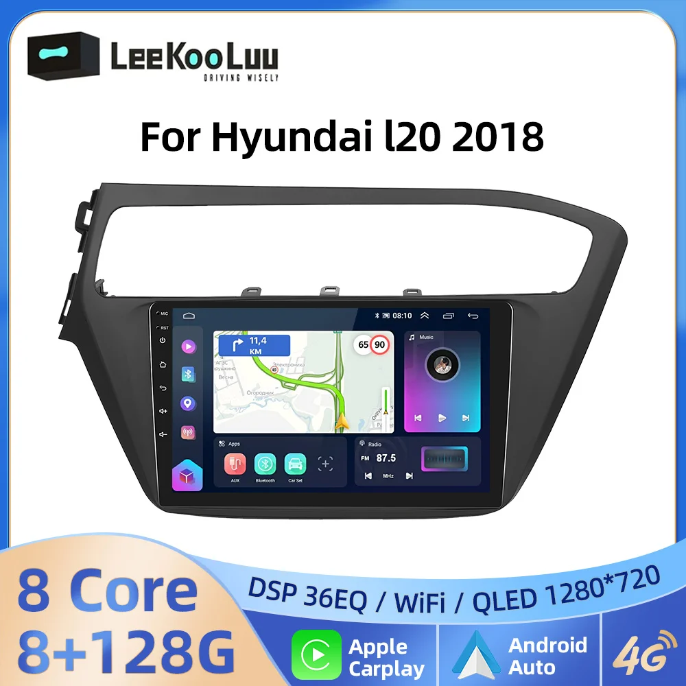 

LeeKooLuu Wireless CarPlay Android Auto Radio For Hyundai l20 2018 Car Multimedia Video Player 2Din Head Unit 4G Wifi GPS Stereo