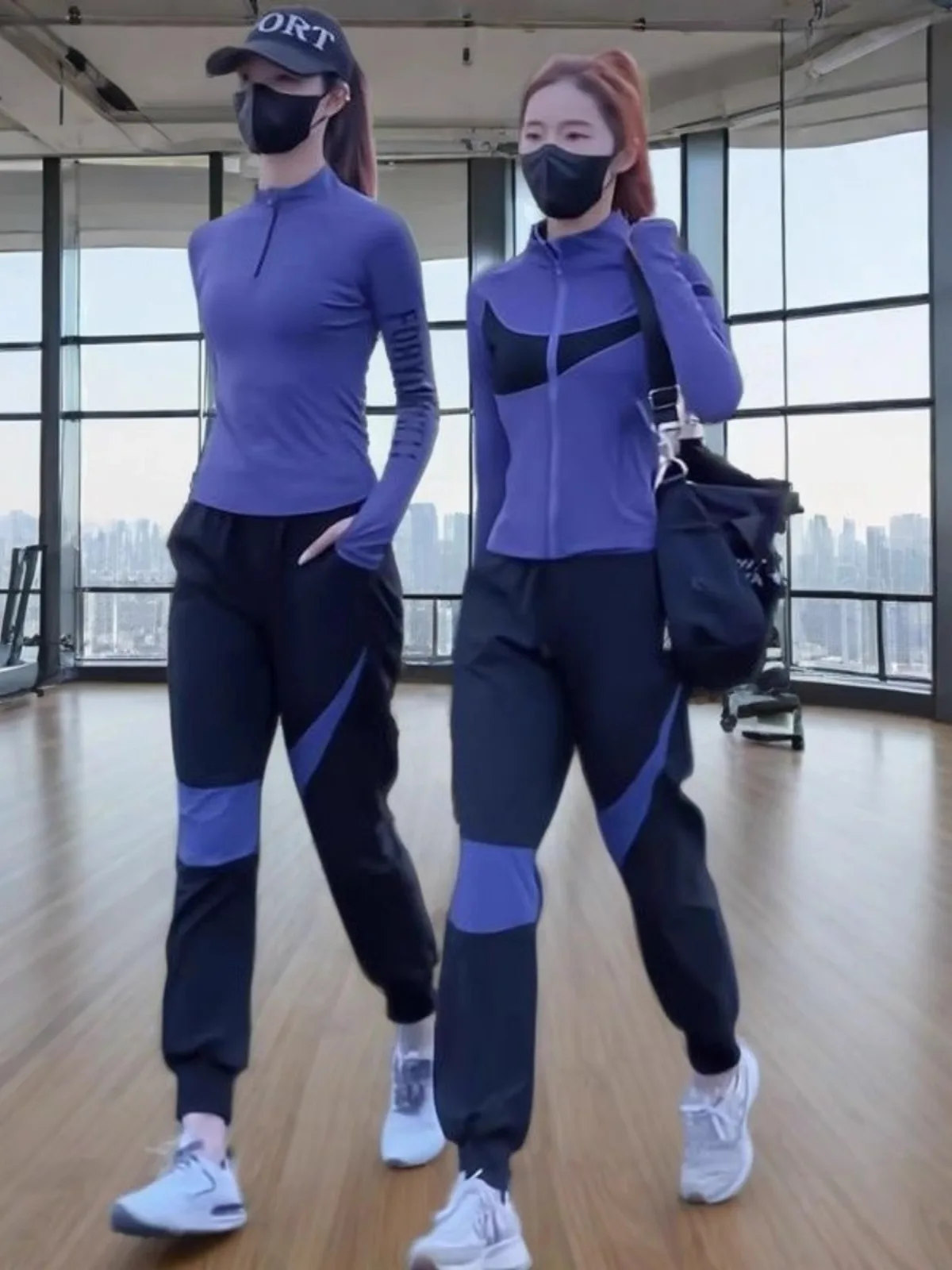 

Женский комплект спортивной одежды, профессиональный спортивный костюм из двух предметов для бега, повседневные брюки для бега из смеси полиэстера, спортивный костюм