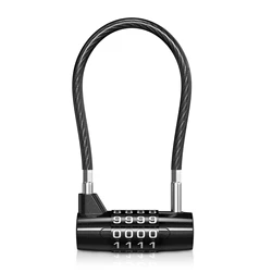 4 Digit Combination Padlock Resettable Padlock with Steel Cable Rope Waterproof Cable Lock Gate Locks for Gym Suitcase Bag Bike
