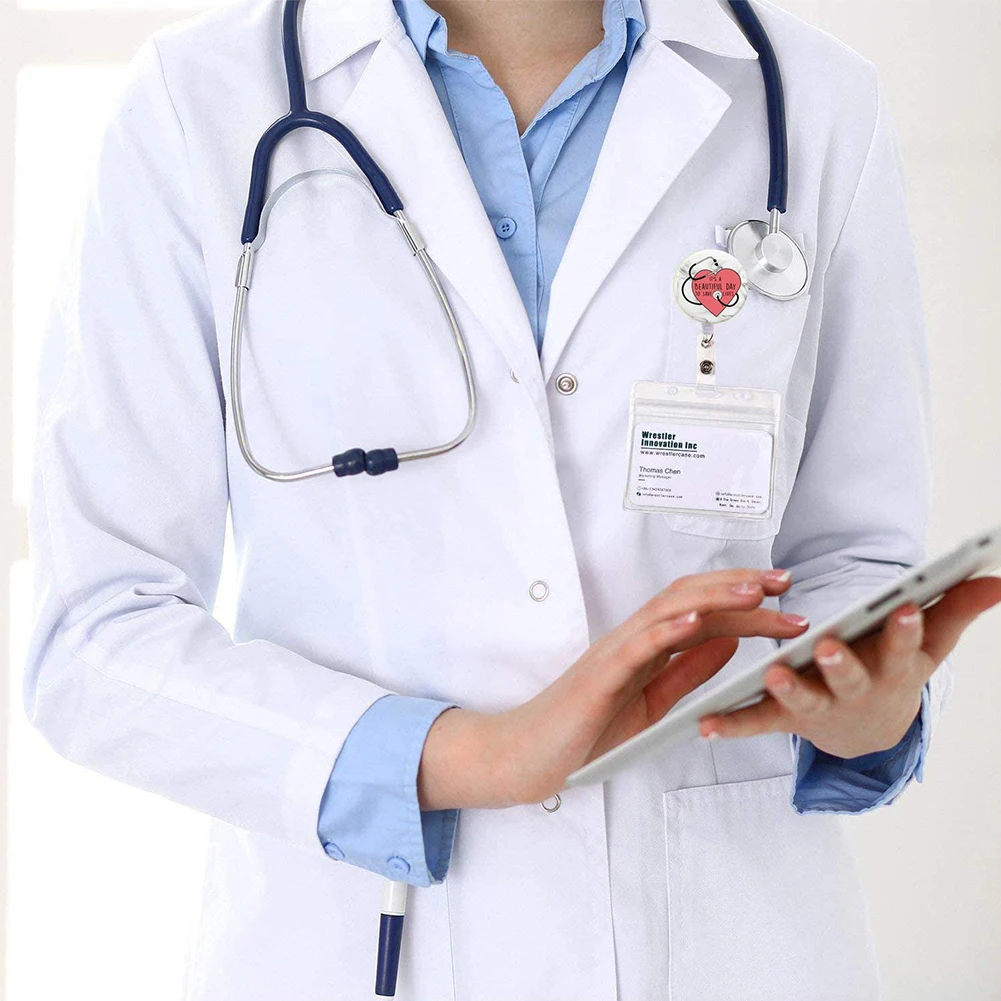 Porte-Danemark ge Rétractable avec Pince Alligator pour Infirmière, Carte d'Identité pour Enseignant, Cadeau Décoratif Mignon et Amusant, Travail Médical