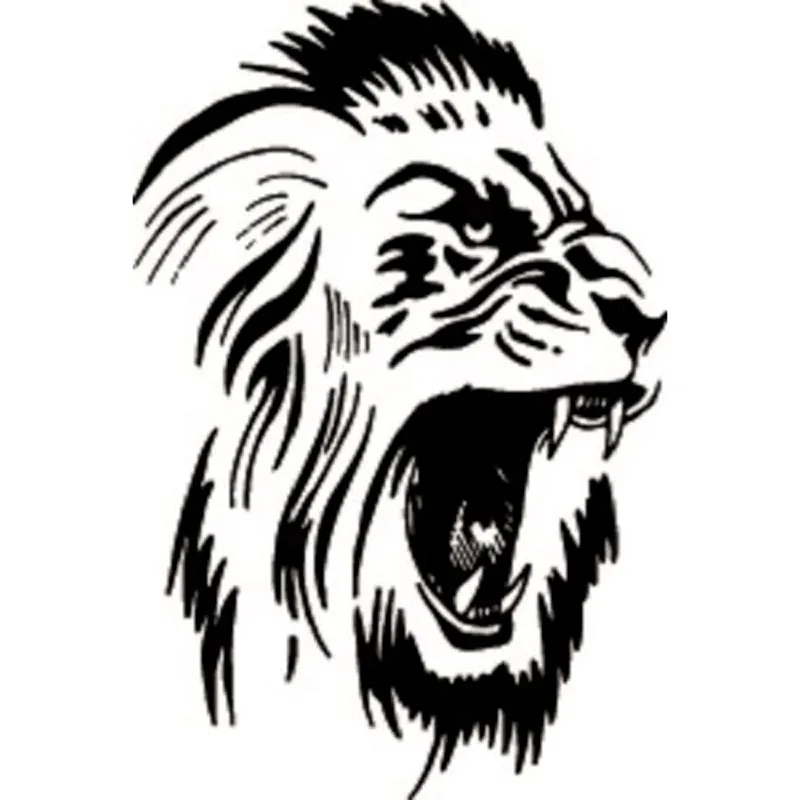 Lion Ferocious Face Car Shape Beautifully Decorated Decal Sticker Pvc Motorcycle Car Decal Sticker, Black/white, 20cm *13cm