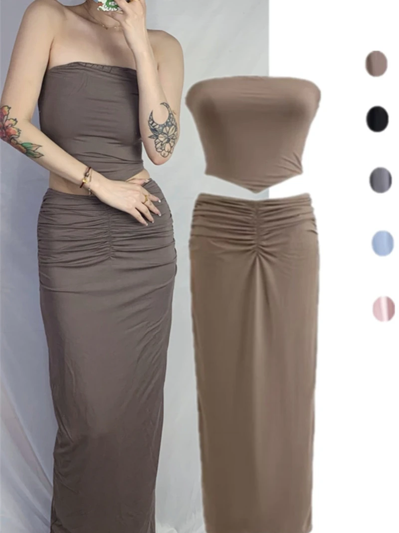 

Pure Desire, сексуальная плиссированная юбка на бретельках для похудения, закрывающая живот, противоскользящая длинная юбка длиной f, женский ансамбль Faion