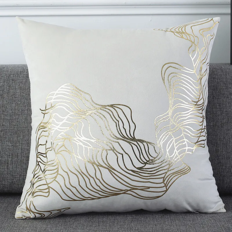 

Dutch Velvet Hot Stamping Pillowcase, Modern and Simple Nordic Sofa Cushion Cover 45x45CM