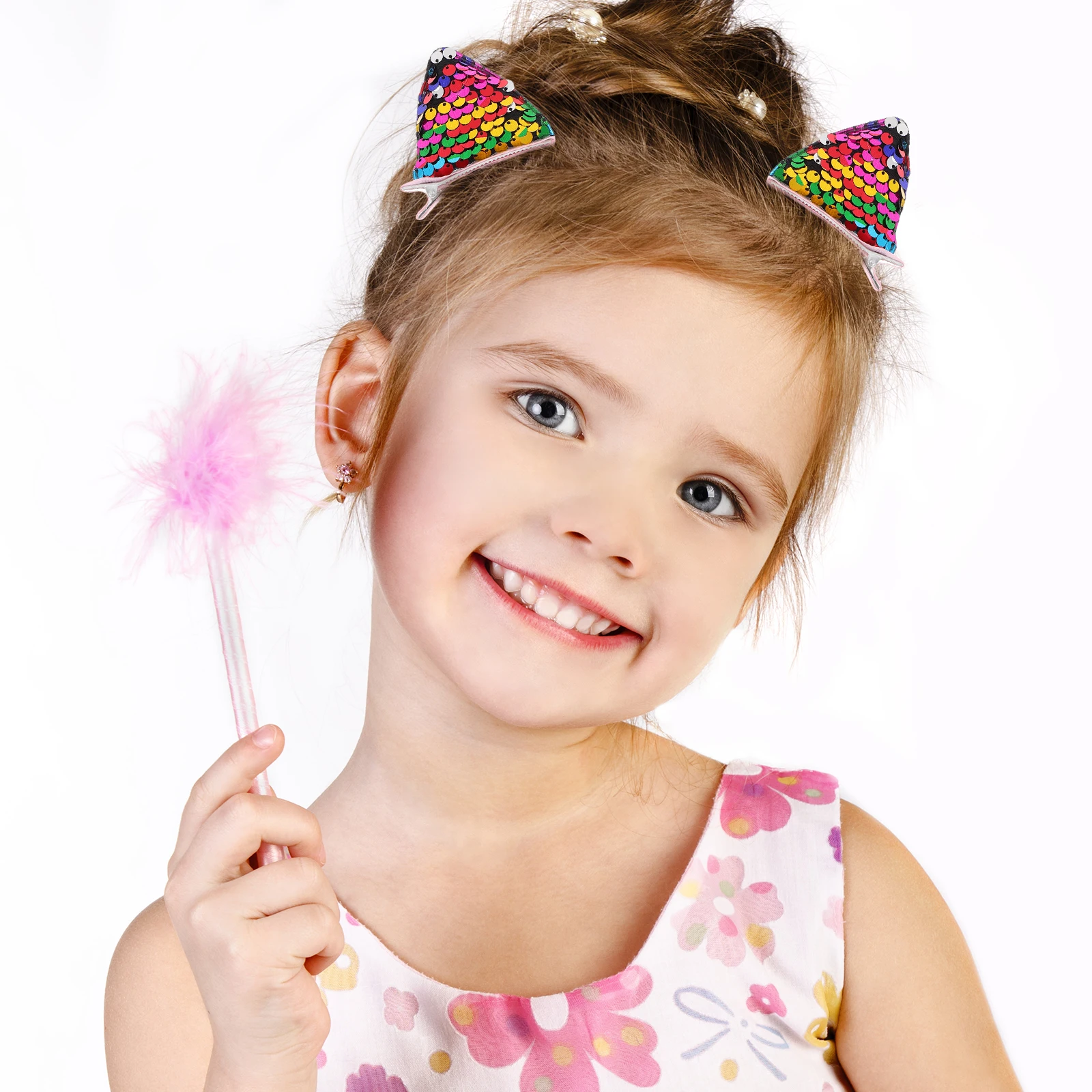 

6 Pcs Hair Accessories Ears Hairpin Accessories Girls Toddler Clips Women Cat Ears Hair Clip Adorable 3D Safe Colors Grip