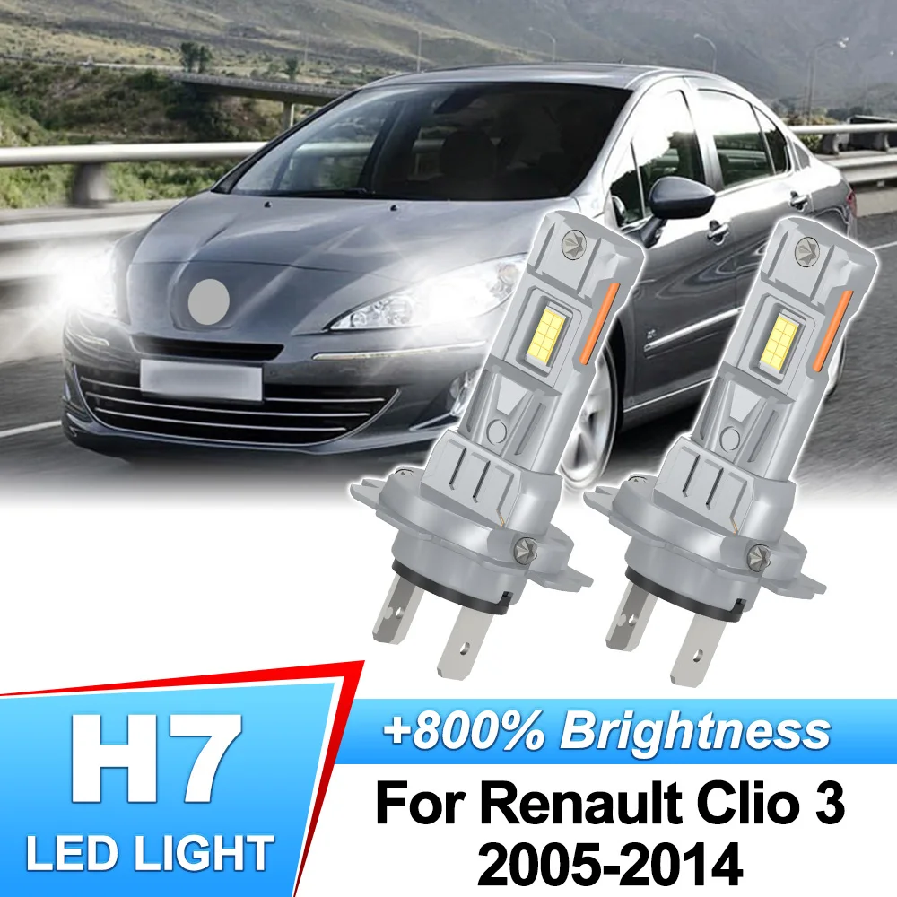 

For Renault Clio 3 2005-2014 Turbo H7 Headlight Bulbs Canbus CSP Chip High Power h7 Car LED Lights 6000K White Plug and Play