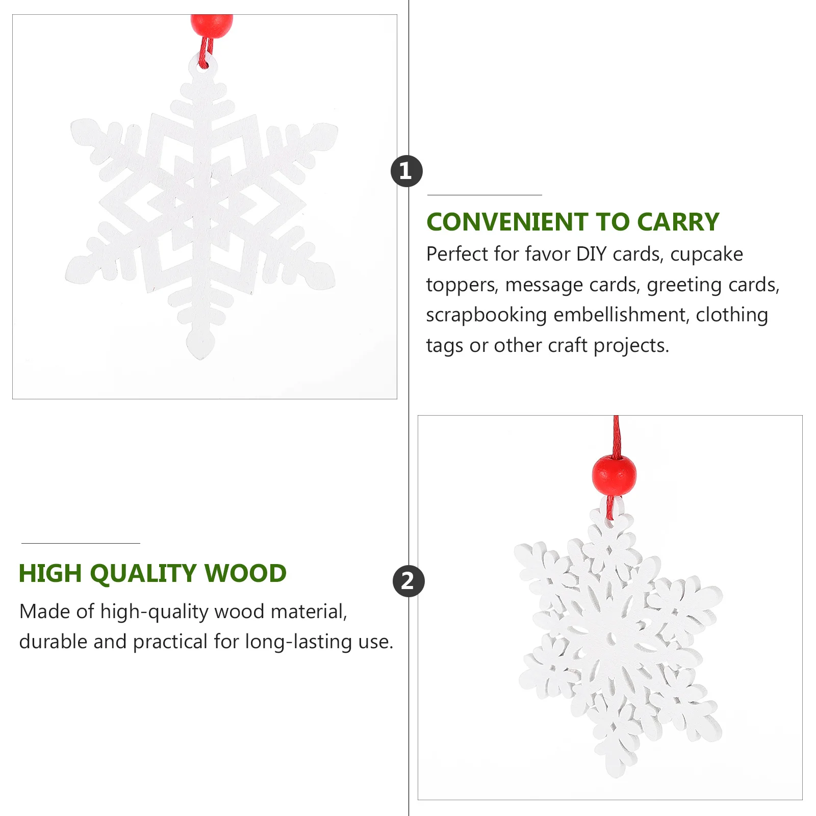 

6Pcs Snowflake Ornaments Christmas Hanging Wooden Pendants Xmas Tree Decoration Festive Atmosphere Snowflake Ornaments