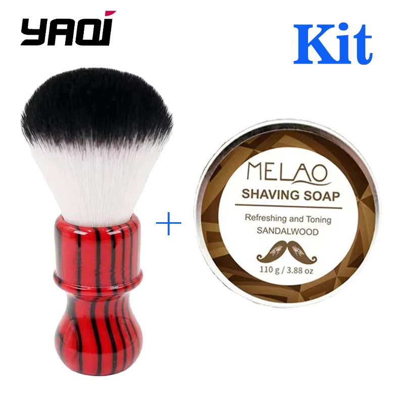 

YAQi Evil Zebra 26 мм синтетическая кисть для бритья волос для мужчин, черная и красная ручка, кисть и набор мыла для бритья для очищения лица