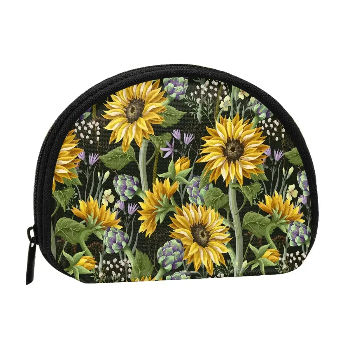 

Sunflowers Graphics Coin Purse Ladies Shopping Portable Silver Bag Travel Credit Card ID Gift