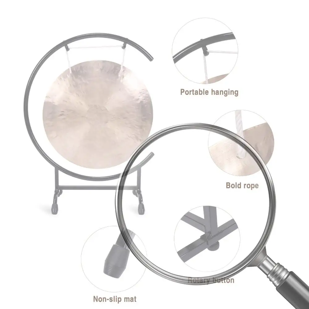 

1 Set Chinese Gongs with Stand & Mallet Mini Desktop Gong Chinese Table Gong for Home Decor Housewarming Blessing