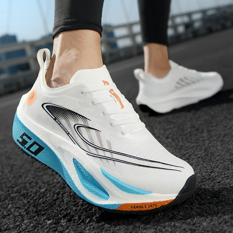 New Full-Length Carbon Plate Running Shoes for Men in Summer Mesh Breathable Professional Sports Shoes for Wiping with Sound and Really Explosive Running Shoes image 5