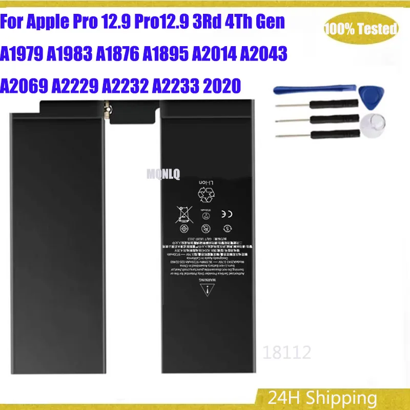 New Battery 9720Mah For Apple ipds Pro 12.9 Pro12.9 3Rd 4Th Gen A1979 A1983 A1876 A1895 A2014 A2043 A2069 A2229 A2232 A2233