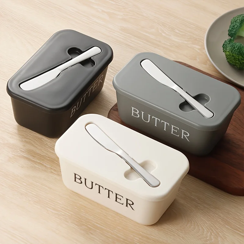 

Butter Container Box with Knife Simple Restaurant Sealed Storage Box Cheese Box with Knife Butter Slicer BHL1529-FRO