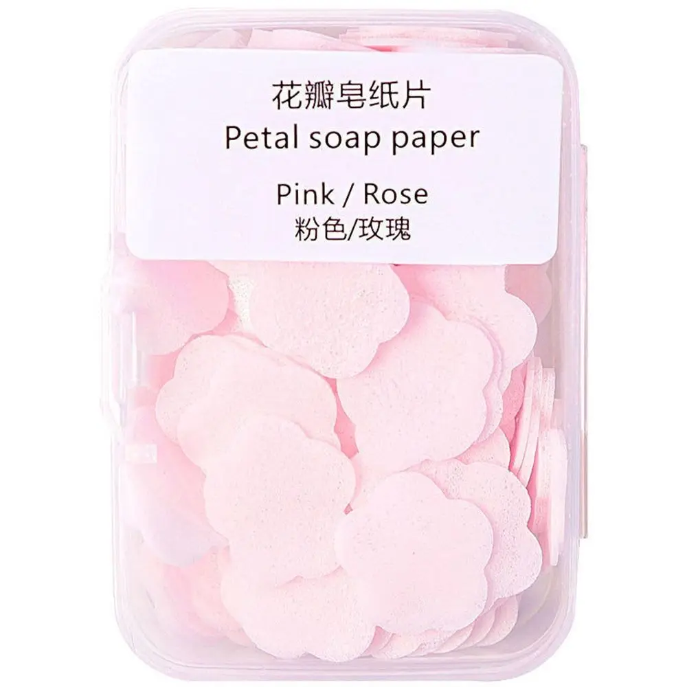 100 pcs Outdoor Portable Soap Sheets Cleaning Disposable Soap Paper Convenient Mini Hand Washing Soap Children