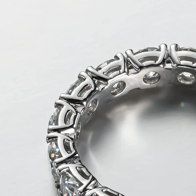 4.0 mm 5 CTTW  Full Moissanite Eternity Wedding Band 14K GOLD-Plated Silver LAB grown diamond Custom & Wholesale Jewelry