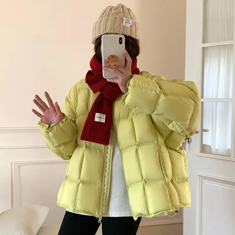 

Korean Loose Round Neck Women Cotton Coat 2025 Winter New Women Puffer Coat Women Fashion Long Sleeve Parkas Women Bread Coat
